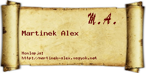 Martinek Alex névjegykártya